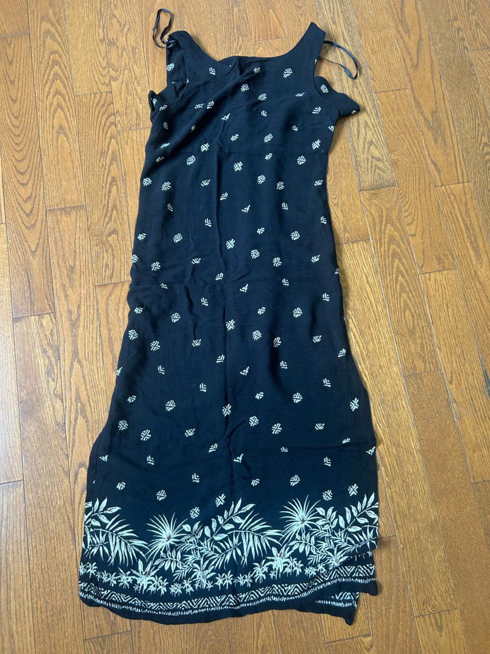 Studio I Black Dress with White Motif Print